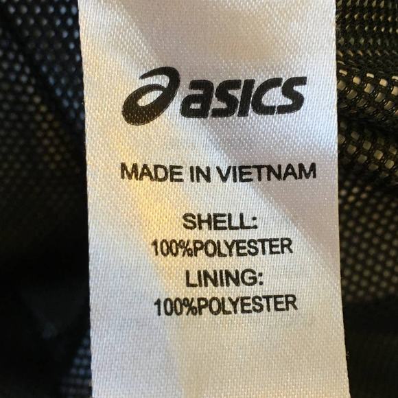 ASICS Mesh Lined Windbreaker Jacket Zip pockets Reflective Media pocket SZ M - Picture 10 of 12